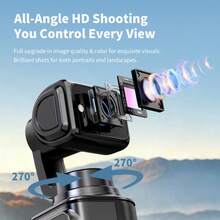 Action Camera, 2-Inch HD Video Recorder, Portable Video Recording Device, Handheld POV Pocket Sports Gimbal Camera, 1080P Anti-Shake 180° Rotating Lens Camera, Law Enforcement Body Camera, USB-C Charging, 2-Inch CMOS, Perfect For Video And Video Recording, Ideal For Life Recording And Travel, Student Gift - View 4