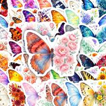 50Pcs Colorful Butterfly Graffiti Stickers, Cute Floral Butterfly Decals For Notebook, Skateboard And Water Bottle DIY Decoration - 50 PCS - View 5