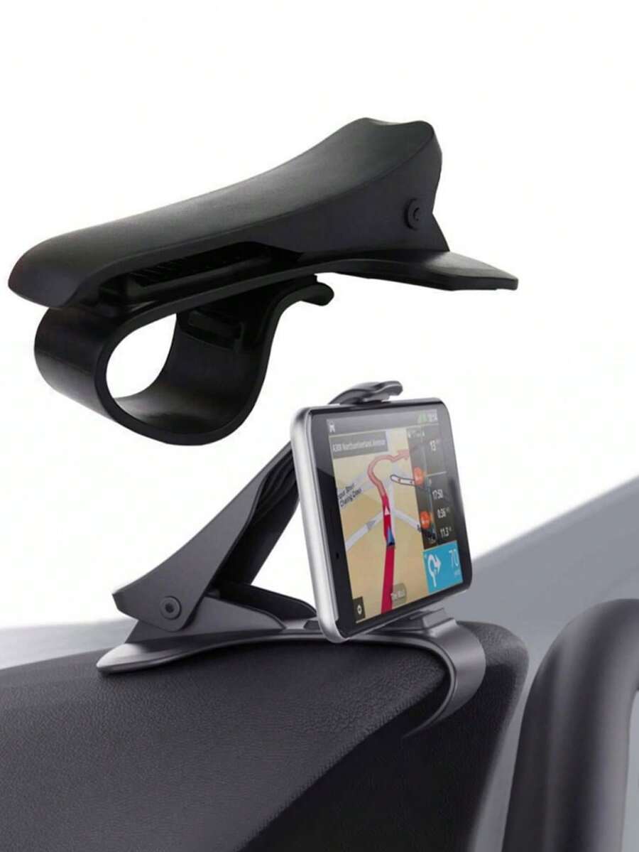 Car Dashboard Phone Holder, Clip-On Navigation Mount For Center Console, Multi-Function Universal Phone Stand - A - View 1