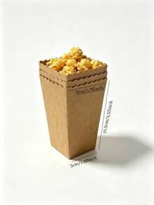 100/48/36/24/1pc White Popcorn Boxes, 2 X 4.5 X 3 Inch Mini Popcorn Boxes, Suitable For Movie Night Decoration, Christmas/Halloween - Brown - View 2
