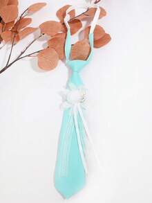 1Pc Women Pink/Black/Green 3D Flower Lace Ribbon Pre-Tied Necktie Sweet Style For School Daily Party - Multicolor - View 7