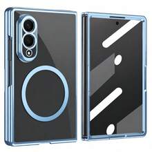 VIETAO 電鍍透明磁吸無線充電手機殼，適用於 Galaxy Z Fold 8 Ultra 7 6 5 4，時尚薄型手機保護殼，兼容 Duo，附強化玻璃螢幕保護貼 - 藍色 - 查看 14