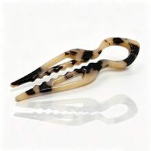 Acetate U-Shaped Double-Prong Hair Stick, Women's Daily Bun Fixing Hair Accessory - Multicolor - View 28