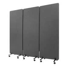 SENDERPICK Room Divider Sound-Repellent Privacy Panel With Wheels 3-Panel Portable Office Divider For Room Partition - Dark Grey - View 8