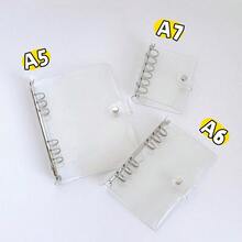 1 A7 A6 M5 Size Glitter Star Transparent Leaf Binder, Laser Holographic Binder, Transparent Inner Page Refills, PP Material Refills, PET Transparent Sticker Book, Binder Set, Notebook Set, Transparent Sticker Book - Multicolor - View 8
