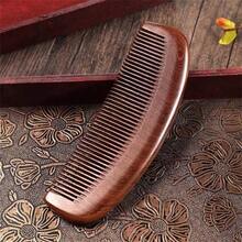 1pc Natural Wooden Fine-Tooth Comb, Anti-Static Anti-Hair Loss, Portable, Designed For Women With Long Hair - Multicolor - View 5