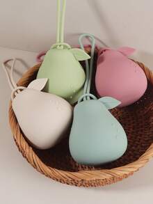 1pc Pear-Shaped Pacifier Storage Box With Lanyard, Large Capacity Holds 3 Pacifiers, Convenient Accessory For Mom's Bag, Travel Storage, Personalized Gift, Baby Shower Gift, Suitable For New Moms, Essential Item, Must-Have For Baby Gift List - Multicolor - View 3