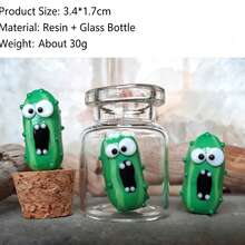1pc Hilarious Screaming Pickle Jar - Cute Mini Glass Decor, Funny Novelty Ornament, Versatile Tabletop Home Accent, Great Decoration For Desk, Shelf & Tabletop, Perfect Gift For Foodies, Party Favors And Holiday Presents - Multicolor - View 9