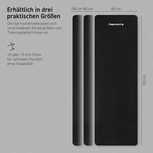 Gymnastikmatte Premium - rutschfeste Fitness- & Yogamatte - Schwarz - Matt - Übersicht 7