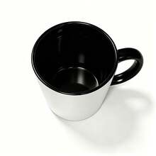 Christmas Cartoon Husky Mug, Christmas Hat Scarf Puppy Christmas Tree Gift Snowflake Star Print Black Interior Color Block Ceramic Coffee Cup Holiday Gift Water Cup - Multicolor - View 9
