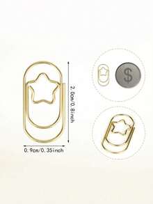 25/15pcs Gold Cross & Heart Shaped Paper Clips, Mini Metal Non-Slip Bookmarks, Small Size For Document Sorting And Organizing, Office School Home Use - Cross and Heart Paperclip - View 2