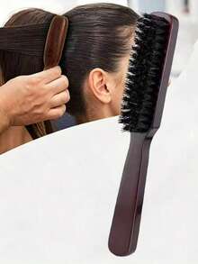 1pc Detangling Comb - Soft/Medium-Hard Smooth Styling Comb, Used For Styling, Smoothing And Detangling Hair, Creating A Smooth Frizz-Free Hairstyle, Unisex - Wooden Handle Design, Back To School Essential, Travel Essential, Suitable For Women, Comb, Hair Styling Comb - Multicolor - View 2