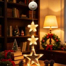 1PC Star Suction Cup Lights, Decorative Light String, LED Hanging Ambient Lights. Suitable For Rooms, Living Rooms, Windows, Doors, Parties, Thanksgiving, Fireplaces, Indoor Spaces And Eid Al-Fitr Decorations. Battery-Powered (Batteries Not Included) - Suction Cup Lamp - View 9