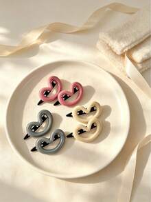 20pcs Random Color Sweet Heart Hair Clips, Cute Vintage Hair Ornaments - Suitable For Girls, For Daily Wear, Dates And Back-To-School Season - Multicolor - View 4