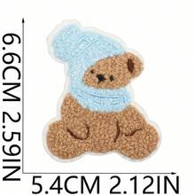 6pcs Cartoon Cute Bear Embroidered Patch Applique Decor Apple Bear Computer Embroidery Label Scarf Brown Bear Patch Suitable For Clothes, Hats, Bags, Jeans, Shirts, ZLY Decorative Patch - Multicolor - View 8