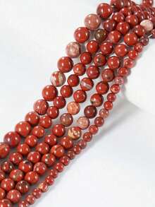 Yumfeel 1 Strand Natural Red Jasper Beads, Length 38cm/15inch, Size 4/6/8/10mm, Approx 36-95pcs Smooth Round Loose Beads, Suitable For DIY Bracelets And Necklaces Women's Jewelry. Jewelry Making Materials, Decorative Beads. Handmade Christmas/Valentine's Day Gifts. - Multicolor - View 4