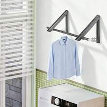 SENDERPICK Grey Wall Mounted Drying Rack Laundry Room Drying Rack Space Saving Clothes Rack - Grey - View 8