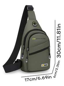 BEIQIANDAI Men's New Minimalist Chest Bag, Fashionable Versatile Multi-Compartment Zipper Small Backpack, Sports Casual Crossbody Bag, Suitable For Travel, Commuting, Shopping, Couple Style - Multicolor - View 4