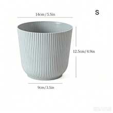 Thickened Slouchy Desktop Vertical Stripe Round Plastic Hydroponic Planter For Butterfly Orchid And Snake Plant, Anti-Ceramic Flower Pot, Minimalist Versatile Matte Solid Color, Suitable For Living Room, Bedroom, Office, Windowsill, Succulents And Pothos, Large And Small Sizes Available - Minimalist Flower Pot - View 8