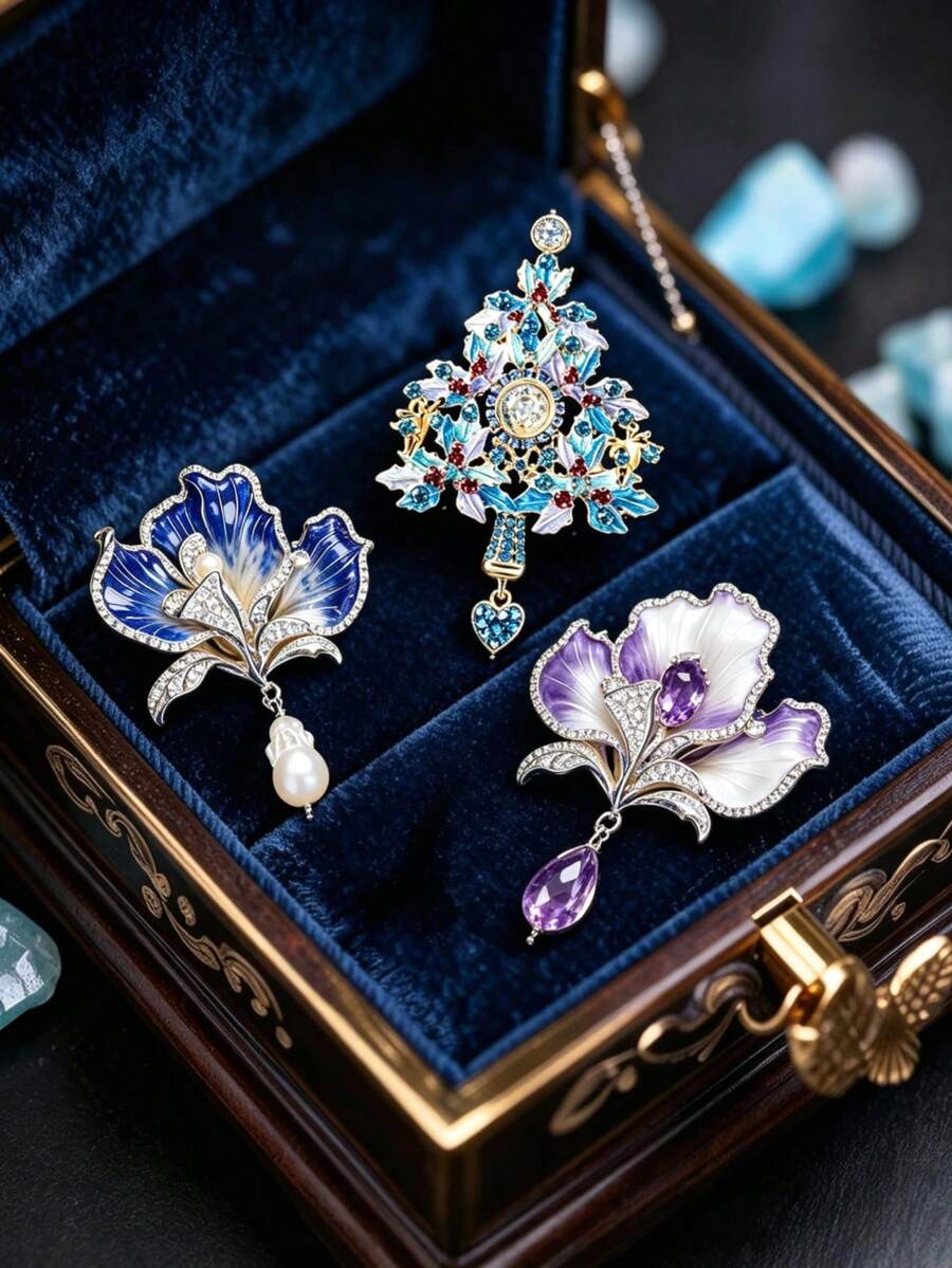 1pc Vintage Court Style Brooch, Unique Charm, Perfect For Embellishing Suits, Coats, Dresses, Creating A Sophisticated Atmosphere - Multicolor - View 1
