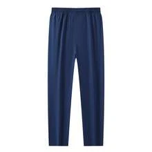 Men's Golf Sports Pants, Solid Navy Blue Waist Drawstring Long Pants, With Zipper Pockets, Regular Fit Full Length Smart Casual Outdoor, Sports Gym Running, Party Date - Blue - View 6