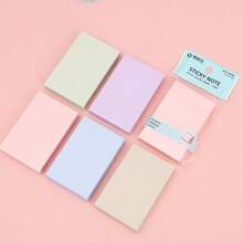 1pc Morandi Color Sticky Notes, Colorful Self-Adhesive Memo Pads, Student Message Notes, Office Stationery Tear-Off Memo Paper, Wholesale - A - View 4