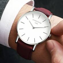 CHRONOS Men's Fashion Casual Watch, Ultra-Thin With Second Hand, Minimalist Design, Classic & Stylish, Suitable For Youth Outdoor Sports, Waterproof Watch - CH0102Y HONG - View 11