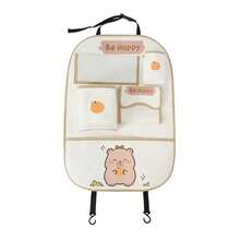 SAHRA 1pc Cute Cartoon Car Seat Back Storage Bag, Multifunctional Car Trash Can, Creative Car Interior Storage, Car Seat Back Kick Mat, Vehicle Decoration - Multi-color - View 11