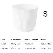 Thickened Slouchy Desktop Vertical Stripe Round Plastic Hydroponic Planter For Butterfly Orchid And Snake Plant, Anti-Ceramic Flower Pot, Minimalist Versatile Matte Solid Color, Suitable For Living Room, Bedroom, Office, Windowsill, Succulents And Pothos, Large And Small Sizes Available - Minimalist Flower Pot - View 21
