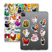 56Pcs Funny Cartoon Chicken Doodle Stickers, Cute Rooster & Hen Decals For Journal And Stationery DIY Decor - 56PCS - View 9