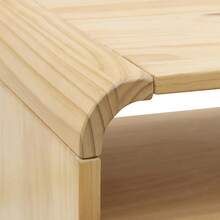 Mesita de noche moderna de madera maciza con muebles de noche con un cajón de almacenamiento y estante abierto, moderno organizador de mesas auxiliares para sala de estar, pasillo y - Camel - Ver 7