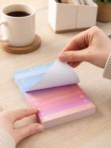 50pcs Self-Adhesive To-Do List Stickers, Multi-Color Lined Memo Pads For Notebooks And Planners, Home And Office Use, Office Supplies, Random Colors - one-size - View 7