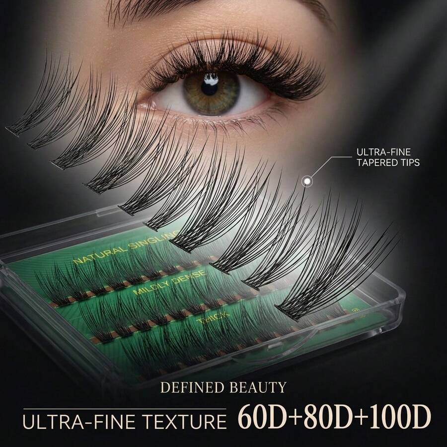 1pc,Cat-Eye False Eyelashes Featuring A Natural, Elongated Look With A Clear Band; They Naturally Extend The Tips Of The Lashes. These New, Short, And Soft 3D Mink-Effect Lashes Create A Natural Makeup Finish. Designed For Cosmetic Use. - Multicolor - View 1