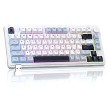 MageGee GK950 Bluetooth/2.4G/Wired Membrane Keyboard, Adjustable RGB Backlight, 80 Keys, Rotary Knob For Volume & Light Control, 4000mAh Battery, Silent Typing Keyboard, Suitable For Laptop,/PC/Tablet/Study/Family/Gift/Work/Gaming - View 3