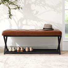 Storage Benches & Ottomans - Café With Leather Padded Seat - View 6