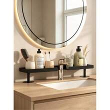 Bathroom Sink Storage Rack, Modern Minimalist Washbasin Organizer, Suitable For Toiletries And Skincare Products, Strong Load-Bearing Capacity, Hollow Design, Suitable For Kitchen Sink And Bathroom Sink - Black - View 8