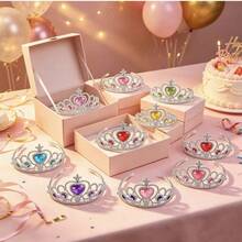 8pcs Heart Crown Set, Multi-Color Assortment, Holiday Party, Costume Props - Multicolor - View 2