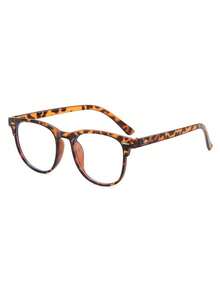 1 Pair Women's Square Leopard Print Versatile Clear Lens Glasses, Suitable For Daily Life, Office, Watching TV, Gaming, Phone Decoration - Leopard Print - View 2