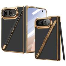 VIETAO 電鍍設計內置筆手機殼，碳纖維紋理手機保護殼，相容 Galaxy Z Fold 8 Ultra 7 6 5 4，相容 iPhone Duo - 黑色 - 查看 14