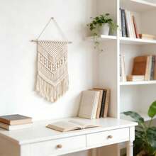 1pc Macrame Wall Art Handmade Woven Lace Tapestry Bohemian Style Colorful Tassel Wall Hanging Decor - Multicolor - View 8
