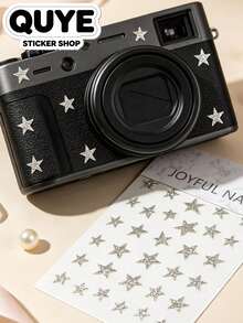 1 Set Star Stickers, Silver Glitter Design, Scrapbooking Supplies, Suitable For Nail Art, Phone Case Decoration, Daily Decoration - Glitter Star Stickers - View 3