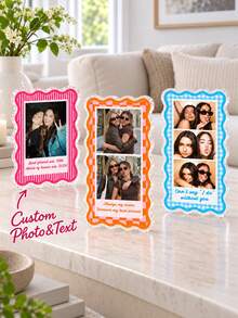 1pc Personalized Besties Photo Acrylic Block, Custom Sister Acrylic Picture Frame, Soul Sister Gift, Bestie Birthday Plaque, Desk Decor Gift - Multicolor - View 3