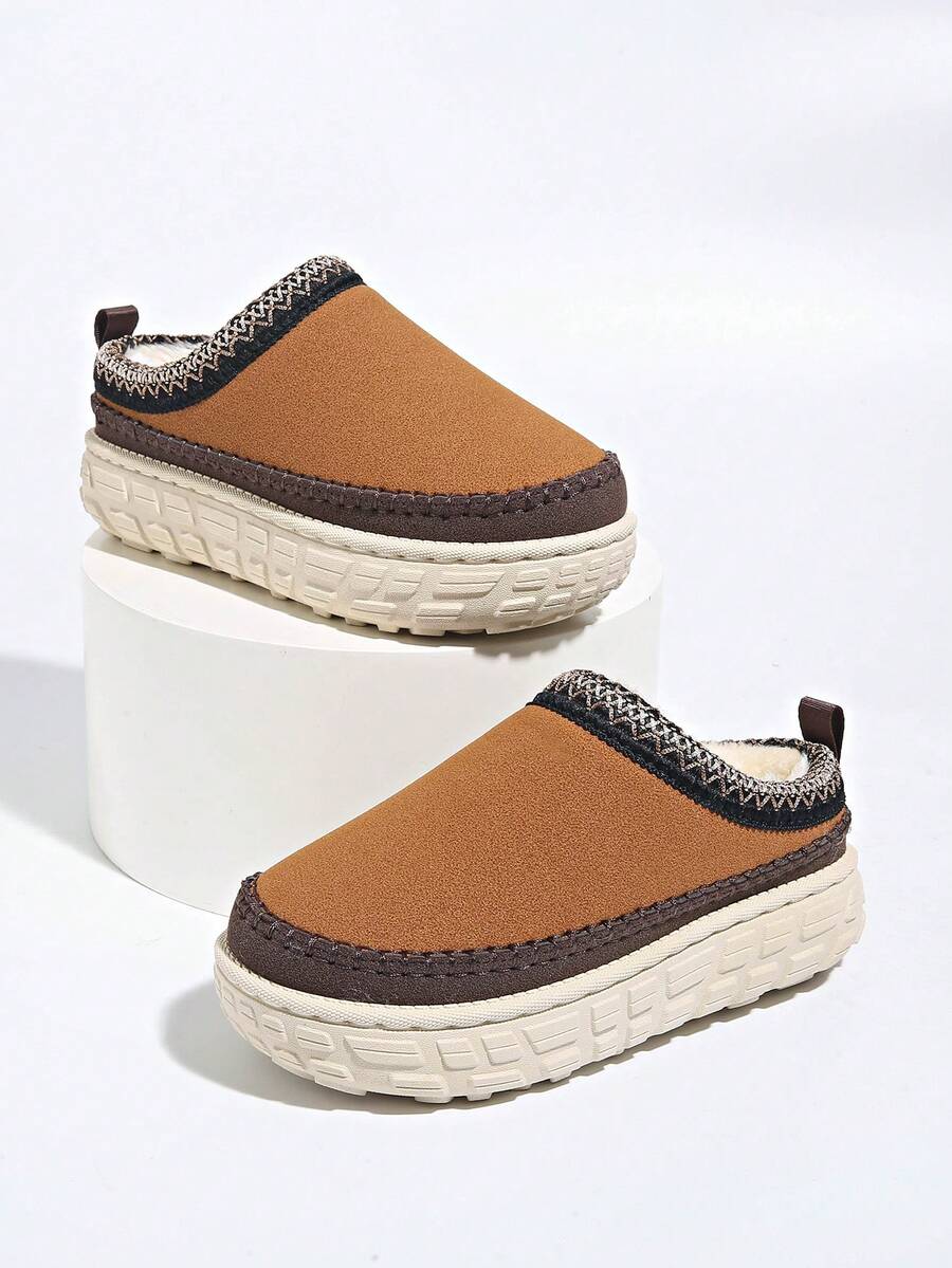 12+ Girls Bohemian Style Brown Trim Platform Snow Boots, Tire Tread ...