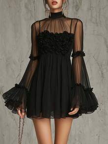 Women Short Dresses - Black - View 5