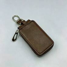 1pc Simple And Portable Car Key Bag Leather Key Protection Case Anti-Loss Universal Key Holder With Waist Strap And Grained Texture - Multicolor - View 14