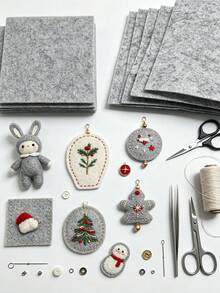 20pcs Thick Soft Gray Square Felt Sheets, 13cm X 13cm Pre-Cut Square Fabric, Easy To Cut And Glue, Neutral Gray DIY Craft Material For Doll Making, Embroidery Backing, Handmade Brooches, Holiday Fabric Accessories - Felt Cloth - View 1