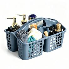 Multifunctional Portable Shower Caddy With Handle, Durable Plastic Bath Storage Basket, Suitable For Soap, Shampoo, Hair Care And Beauty Products, Home Dorm Bathroom Organizer And Countertop Cleaning Supplies Storage Box - Multicolor - View 9