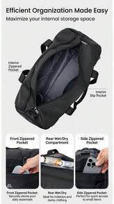 CAMEL CROWN Large-Capacity Travel & Gym Bag, Wet-Dry Separation Swimming Bag, Versatile Carry-On Duffel With Crossbody & Backpack Straps - Dark Night - View 6