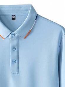 Vancamel Pulse Women's Versatile Commuter Sporty Long Sleeve Polo Shirt, Solid Color Outdoor Commuter Long Sleeve Polo Shirt - Baby Blue - View 7