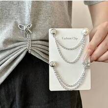 2/4/6/8/10Pcs Multi-Functional Clothing Clips, Suitable For Hemming, Metal Star, Heart, Bow Shirt, Pants, Clasp, Decoration, Long Jeans Leg Cuff Button Chain Magnetic Buckle, Clothing Accessories - Multicolor - View 7